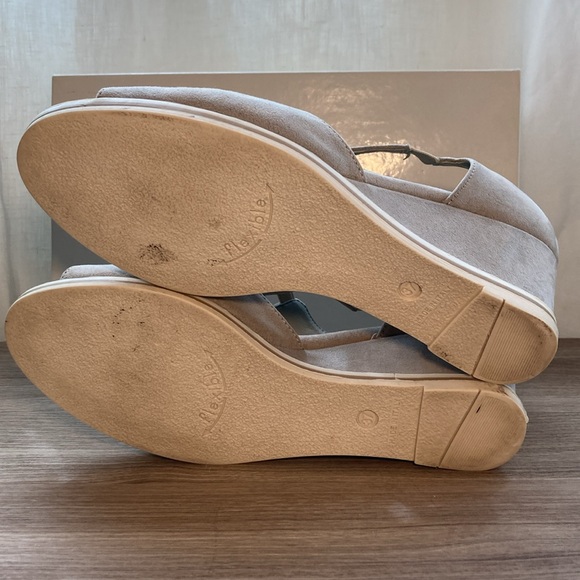 Sheridan Mia Italy wedge peep toe 37 leather suede - Picture 5 of 16